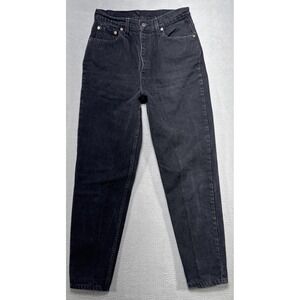 Vintage Levis Jeans 521 Womens 12 Medium Black High Tapered Faded Y2K‎ USA Denim